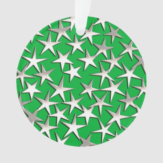 étoiles d'argent sur vert émeraude (devant)