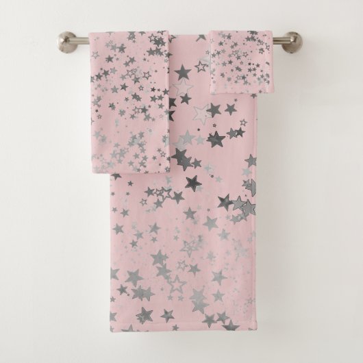 Étoiles d'argent Whimsical amusant sur rose (En situation)