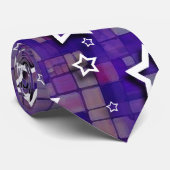 Étoiles de blanc et tuiles pourpres : Cravate (Roulé)