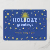 Étoiles de bougie vœux de vacances d'hiver Carte e (Devant)