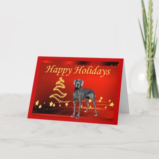 Étoiles de carte de Noël de great dane (Devant)
