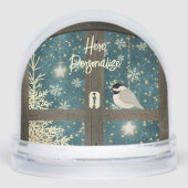 Étoiles de fenêtre rustiques cabine hiver, flocons (Avant)