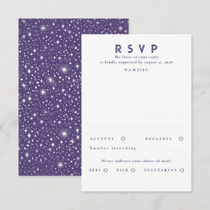 Étoiles de Foil argenté Mariage moderne RSVP