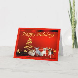 Étoiles de la carte de Noël Chihuahua