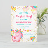 Étoiles de licorne magique Invitations d'anniversa (Debout devant)