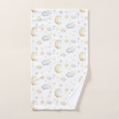 Etoiles de lune d'aquarelle et Motif de nuage (Serviette à main)