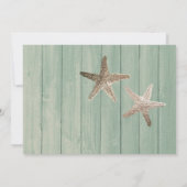 Étoiles de mer dorées et invitations de plage élég (Dos)