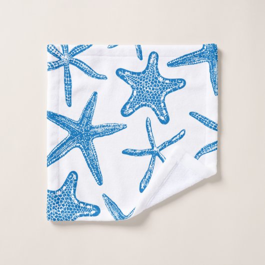 étoiles de mer en bleu (Gant de toilette)