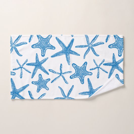 étoiles de mer en bleu (Serviette à main)