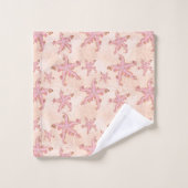 Étoiles de mer et motif pastel rose corail (Gant de toilette)