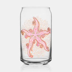 Étoiles de mer et motif pastel rose corail