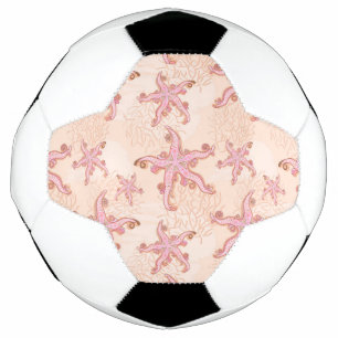 Étoiles de mer et motif pastel rose corail
