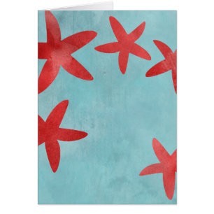 Étoiles de mer rouges et bleues