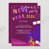 Étoiles de minuit | Invitation de la fête du Nouve (Devant / Derrière)