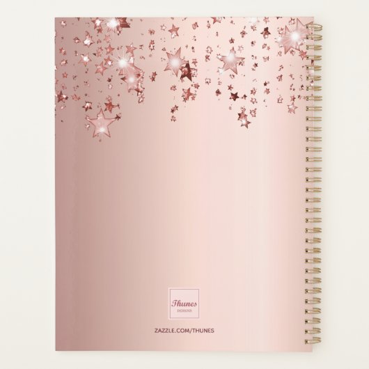 Étoiles de monogramme rose or blush (Dos)