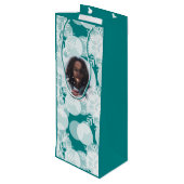 Étoiles de neige - Blanc, Turquoise - Sac cadeau (Dos Angle)