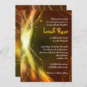 ÉTOILES DE NEON Bat mitzvah Invitation OR (Devant / Derrière)