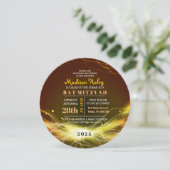 ÉTOILES DE NEON Bat mitzvah Invitation OR (Debout devant)