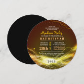 ÉTOILES DE NEON Bat mitzvah Invitation OR (Devant / Derrière)