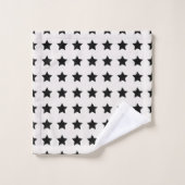 Étoiles de Noël Motif blanc noir (Gant de toilette)