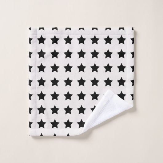 Étoiles de Noël Motif blanc noir (Gant de toilette)