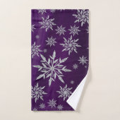 étoiles de Noël pourpres avec cristal de glace bla (Serviette à main)