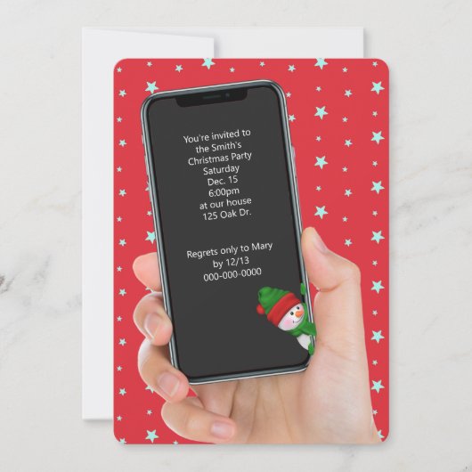 Étoiles de Noël Texte Message Invitation (Devant)