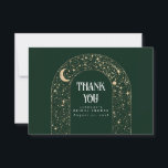 Étoiles de nuit céleste Élégant Merci<br><div class="desc">Cartes de remerciement céleste émeraude vert et or</div>