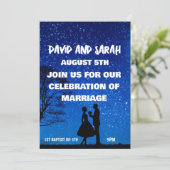 ÉTOILES DE NUIT ROMANTIQUE ÉLÉGANTES INVITATIONS M (Debout devant)