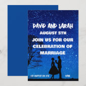 ÉTOILES DE NUIT ROMANTIQUE ÉLÉGANTES INVITATIONS M (Devant / Derrière)