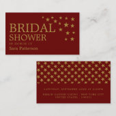 Etoiles de Parties scintillant d'or, Invitation de (Devant / Derrière)