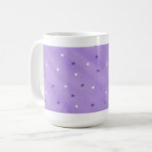 Étoiles de pourpre et de blanc sur des tasses de (Devant gauche)