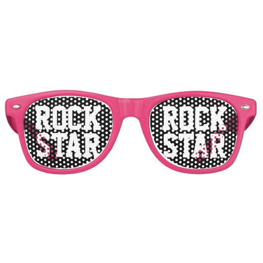 Étoiles de rock | Lunettes de soleil roses amusant (Devant)