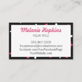 Étoiles de rose avec le carte de visite blanc de (Dos)