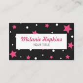 Étoiles de rose avec le carte de visite blanc de (Devant)