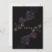 Étoiles de tir colorées Nouvelle année Invitation (Dos)