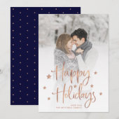 Étoiles de vacances | Script manuscrit et Carte ph (Devant / Derrière)