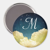 Étoiles de vue céleste Monogramme Aimant initial (Recto/Verso)