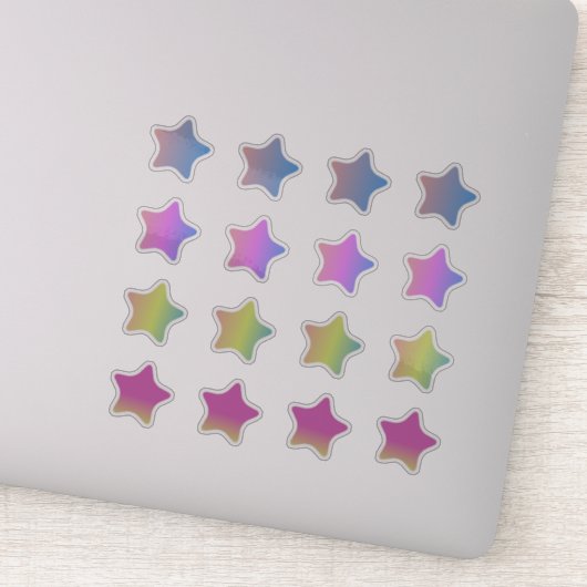 Étoiles Dégradées Set Autocollant Coloré (Détail)