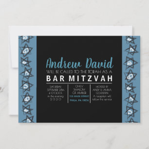 ÉTOILES DESSINÉES À LA MAIN Bat mitzvah Invitation