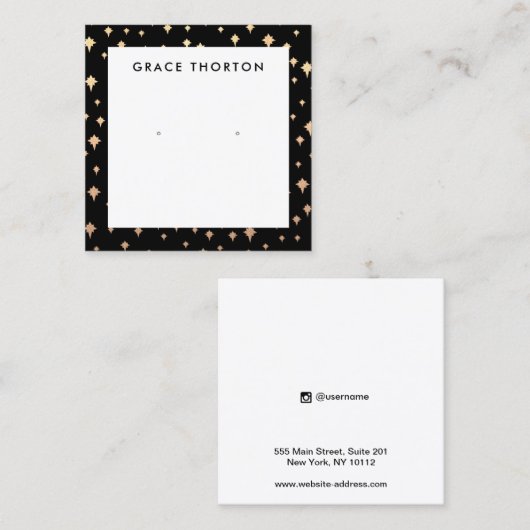 Etoiles d'or à l'oreille de la carte d'affichage b (Devant / Derrière)