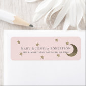 Etoiles d'or et Étiquette de adresse rose lune (En situation)