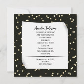 Étoiles d'or sur Invitation d'anniversaire noir (Devant)