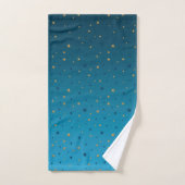 étoiles d'or sur le bleu. (Serviette à main)