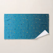 étoiles d'or sur le bleu. (Serviette à main)