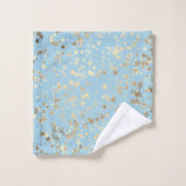 Étoiles d'or Whimsical sur bleu (Gant de toilette)
