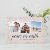 Étoiles dorées | Carte de collage photo de vacance (Debout devant)