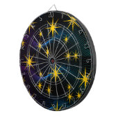 Étoiles dorées néon Design de cible de fléchettes (Devant droit)