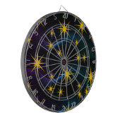 Étoiles dorées néon Design de cible de fléchettes (Devant gauche)