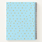 Étoiles dorées sur cahier bleu turquoise clair (Dos)
